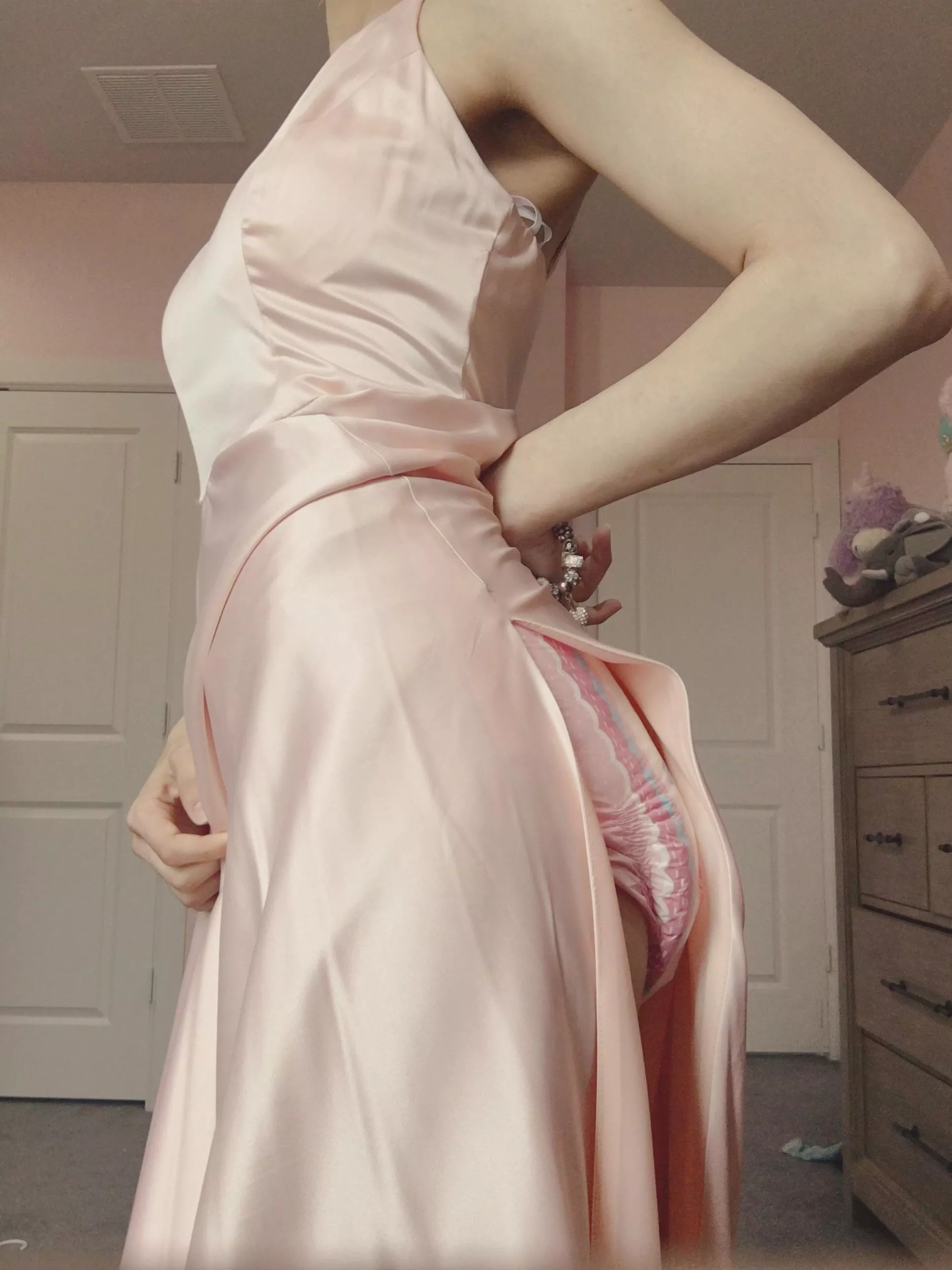 Baby? Where? I just see a big girl in a fancy dress 🥂 posted by myeverythingisinpain