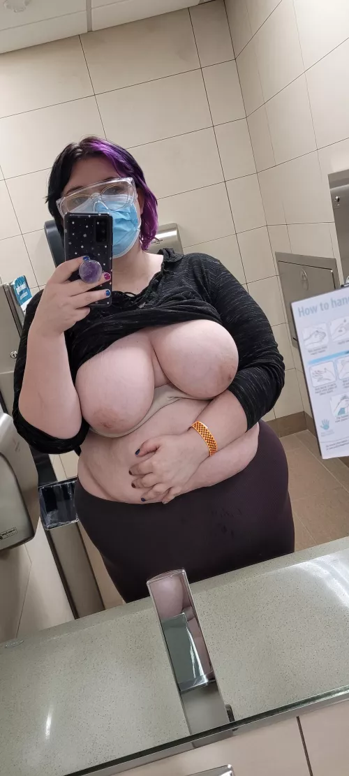 Back at it again with the bathroom selfies, this time featuring safety glasses by Shy_puppy_sub