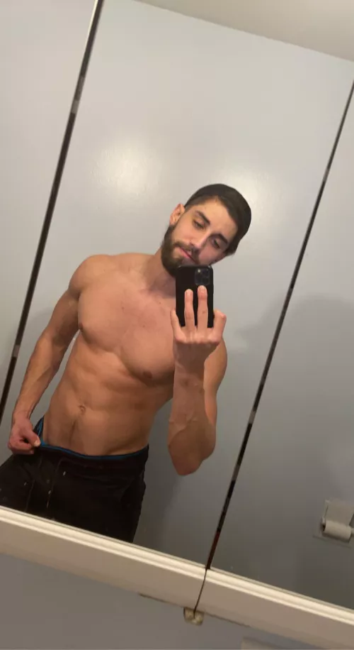 Back from the gym. Would any ladies like to pull these off of me and have some shower fun?😌 by Classic_General_7838