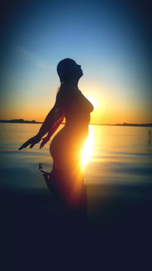 Back in summer at the lake with my wife. by Hogtiesam