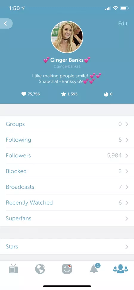 Back on periscope! Come hang out live 💕 Username is GingerBanks1 by blonde234