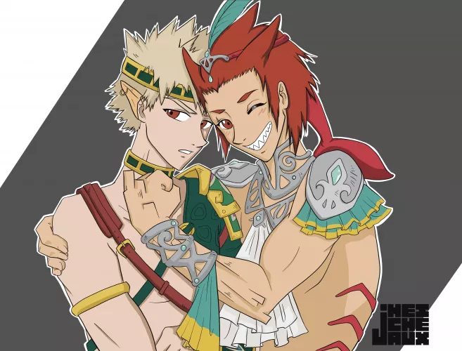 Bakugou and Kirishima dressed up as Link and Prince Sidon for Halloween! 🎃 [My Hero Academia] by jheicheaux by jheicheaux