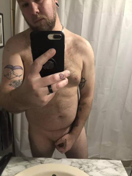 Bathroom mirror selfie Saturday. by xxlukiferxx