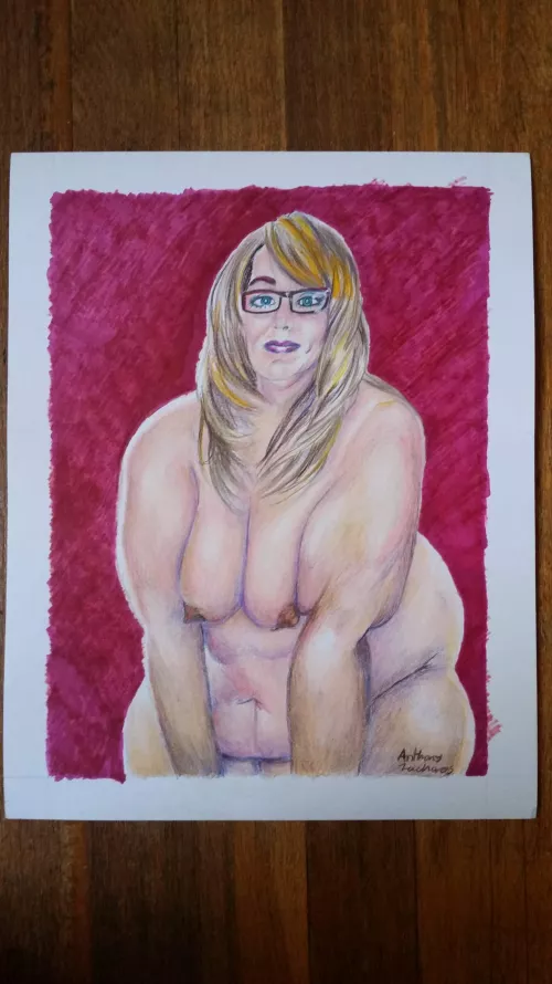 Bbw art I made 4 years ago, done in prisma color pencils by Art_By_Ant89