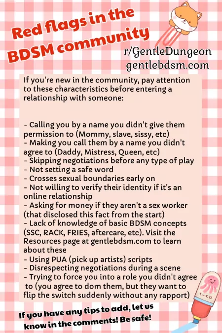 Be aware of these red flags when entering a BDSM relationship with someone! by yersiniapestis273