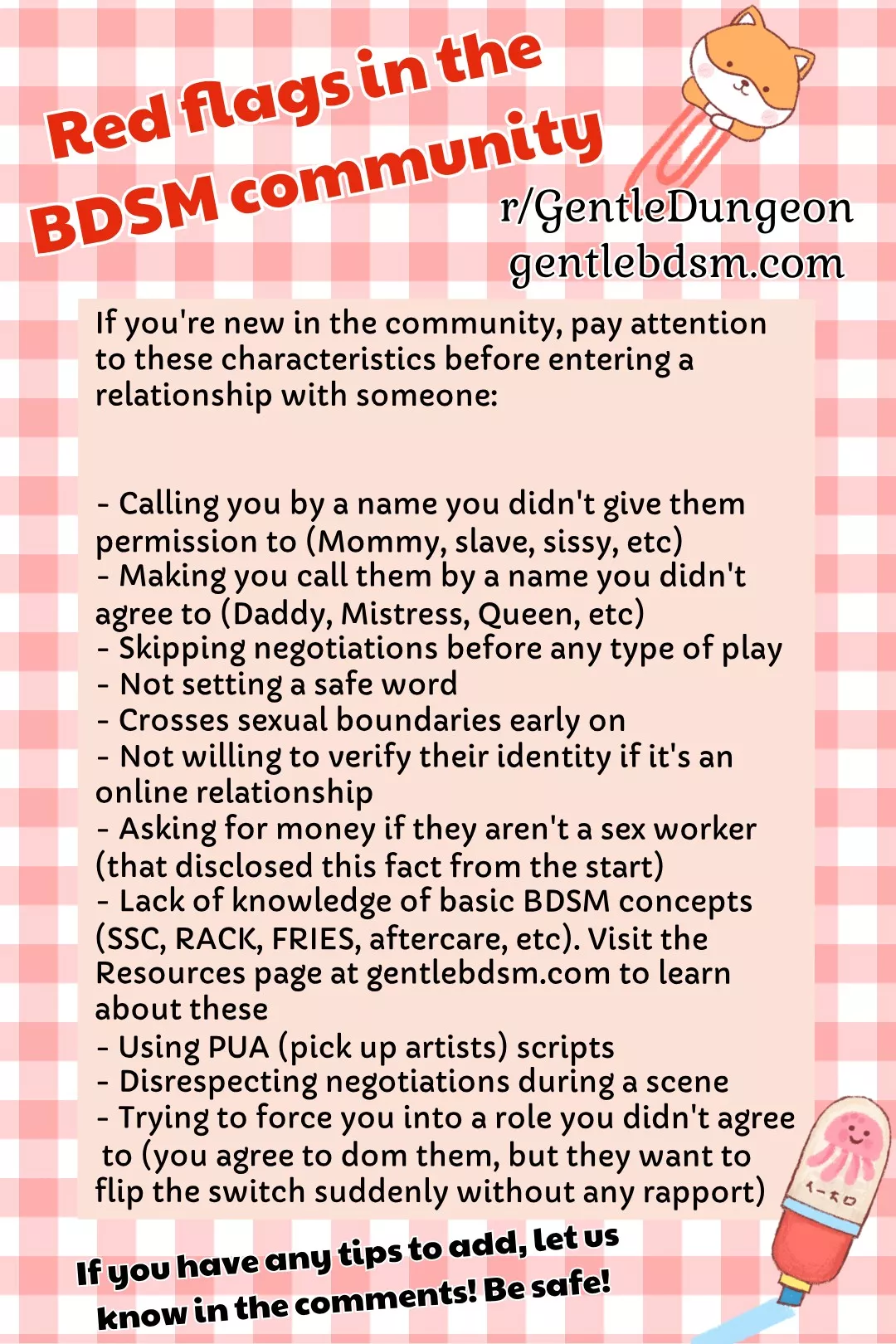 Be aware of these red flags when entering a BDSM relationship with someone! posted by yersiniapestis273