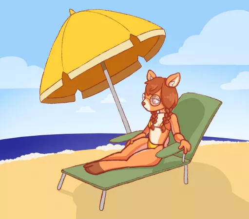 beach day (art by me @fuzzyfangs) by fuzzyfangs