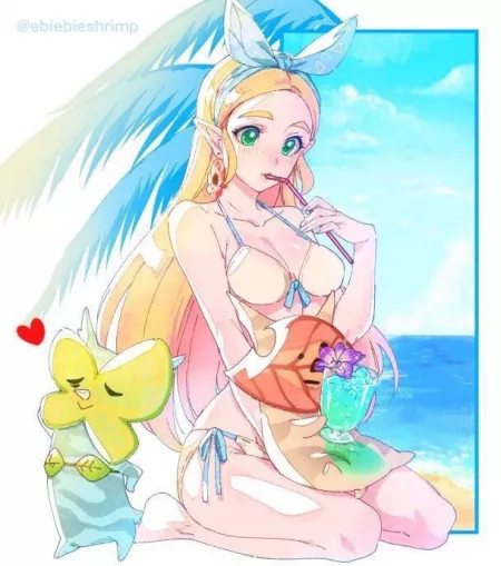Beach day with Zelda by Floppity1