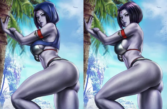 Beachqueen Raven (Dandonfuga) [DC Comics] by Kuro-Oji