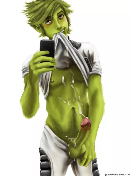 Beastboy taking a selfie (Bludwing) by Bikinigirl2021