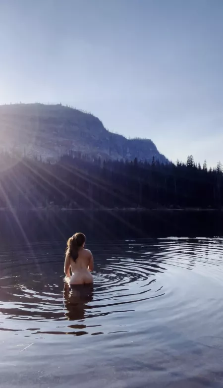 Beautiful day, lake to myself… just need a hiking buddy to bend me over on one of these boulders. by AshtonOutWest