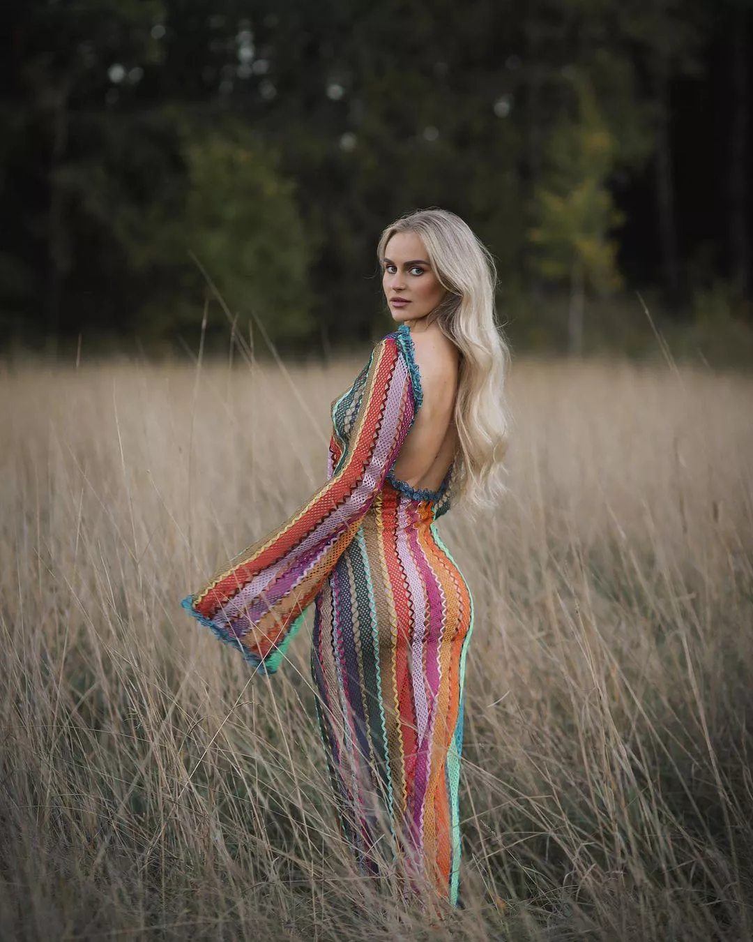 Beautiful knitted multicolored dress with transparent structure! posted by IRVanguard