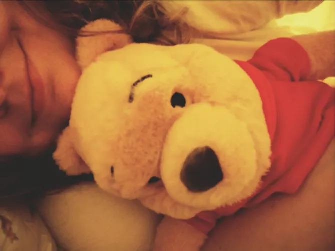 Bedtime cuddles with Pooh Bear ❤️ by fairy-mk