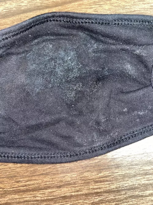 Been using my mask to soak up my precum while looking through this sub, I’ll be wearing it the rest of the day. by pennymanmcguy