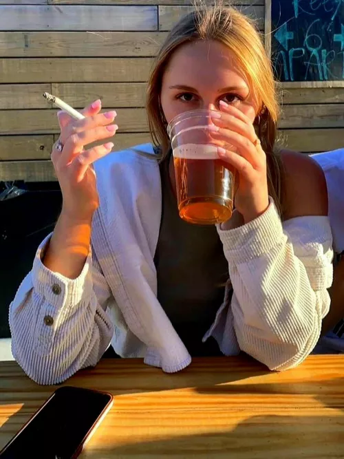 Beer, cigarette and loveliness by tjgreen77