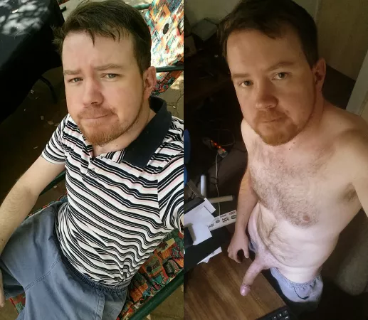 Before & after a long wanking session by JungleZax