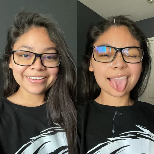 Before & after.. love being his cumslut