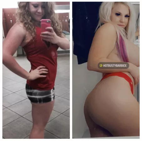 Before and After my bimbofication! [F] NSFW by Hotbustybarbiex