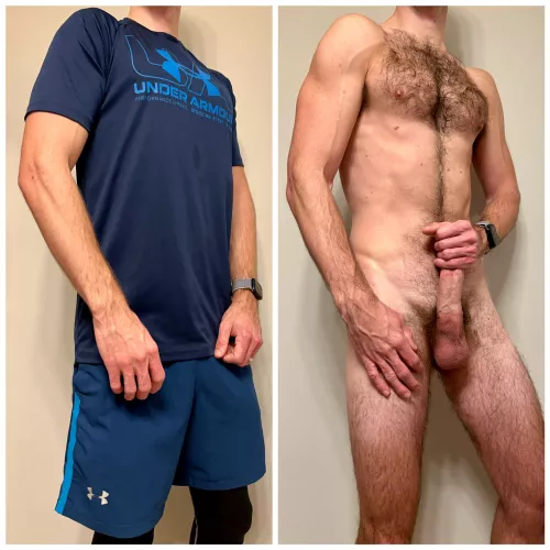 Before and after our workout by waffleunderground