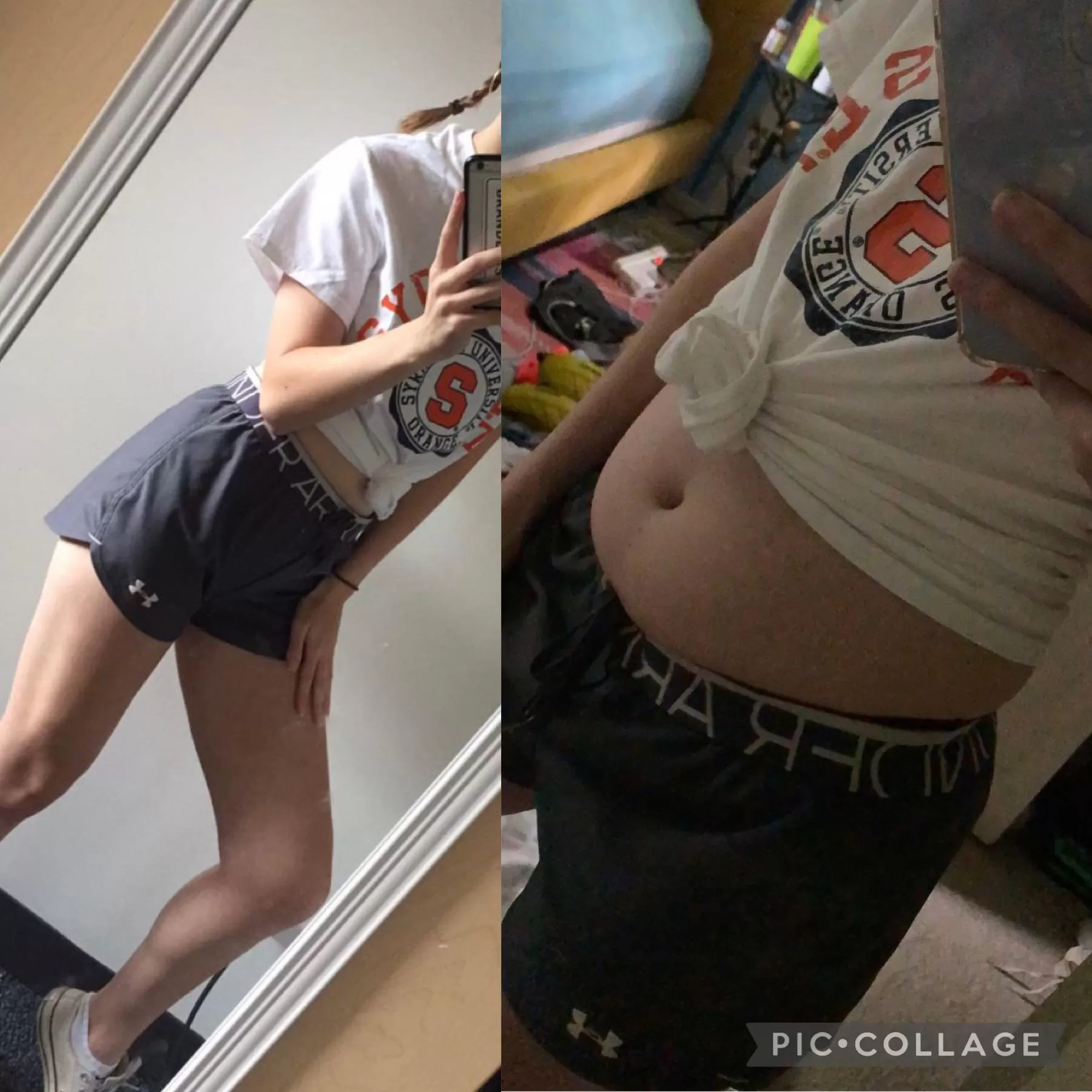 before vs. after letting myself go 🥵 posted by goodgirljane