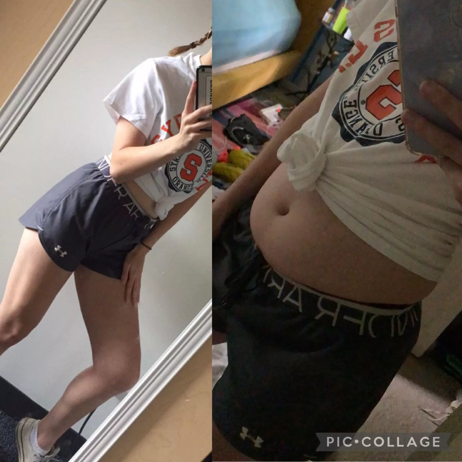 before vs. after letting myself go 🥵 posted by goodgirljane