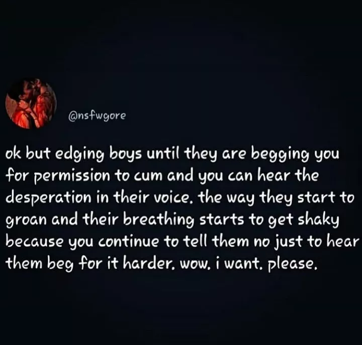 Begging your mistress to let you cum❤️💦 posted by miss-gentle