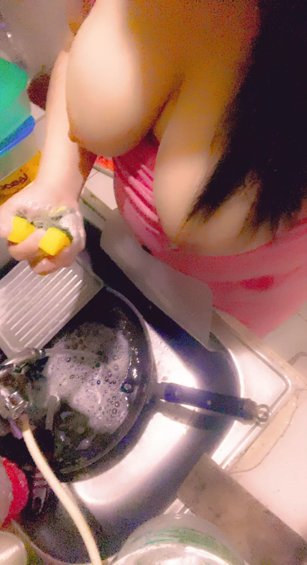 being naughty while doing chores..😝 posted by blankeuphoria