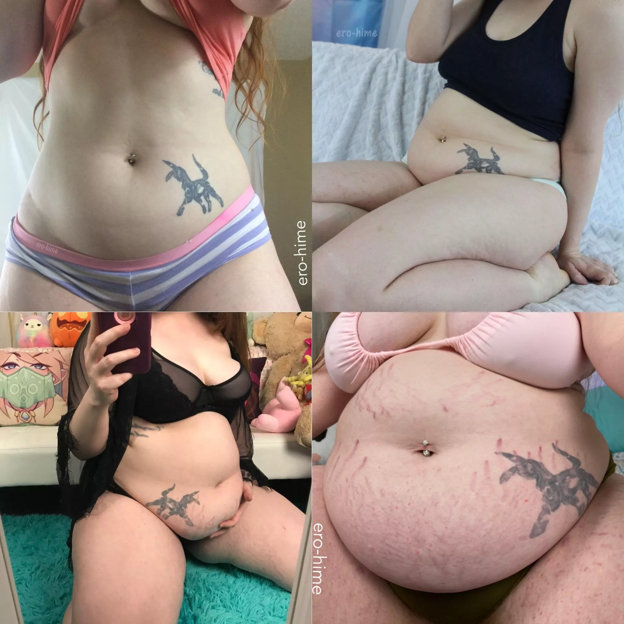 Belly progression; from flat to flabby 🥰 posted by ero-hime