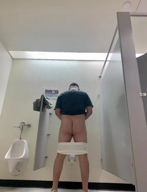 Best way to use the urinal is with no pants by iluvbriefs