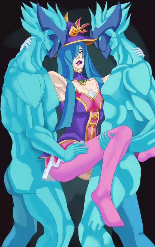 Bewitched Syndra and Death Sworn Zed by me (NoslenAvan) by NoslenAvan