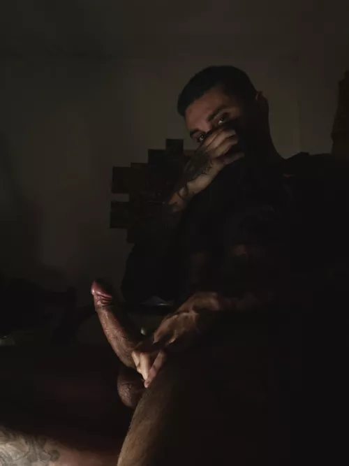 Big balls resting on my thighs. Fat cock could rest in your mouth. by rb26dett1992