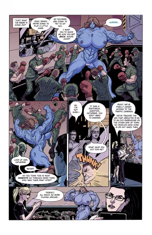 Big, Buff Blueberry Bombshell (blueberry, FMG, breast expansion) [comic preview] by CezarNix