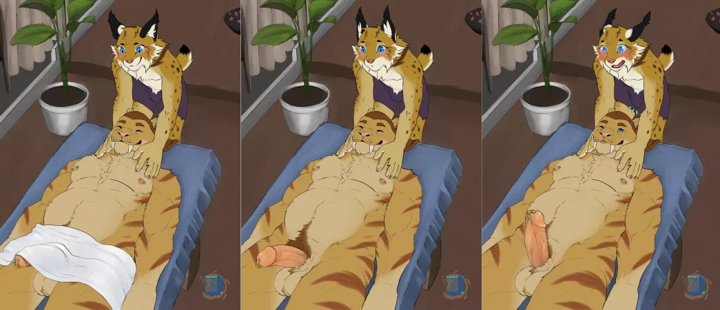 Big cats like massages I hear! Good thing Rai is here to help.........Uhm, hi (shynjy aka @theDopples) by SilentlyRosy