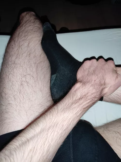 Big hairy legs and black socks, name a better duo 😁 by TheMoonSwimmer