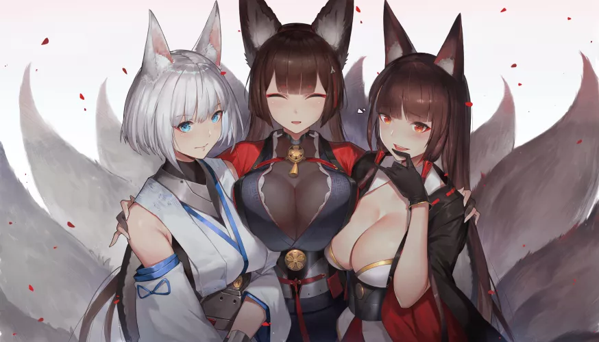 Big Titties On 3 Sides (IJN Kaga, IJN Akagi & IJN Amagi, Azur Lane, Sakura Empire Faction) by Ras_Elclare
