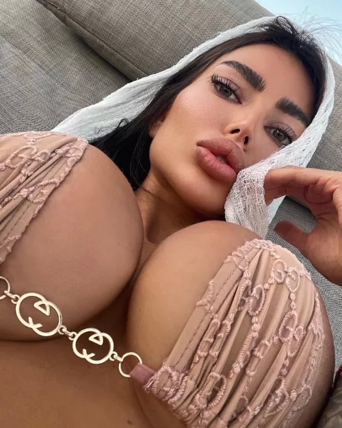 Bikini is squeezing these big tits by Stratusfactiontime