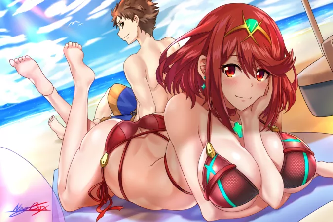 Bikini Pyra and lucky Rex (Nez-Box) by Terran117