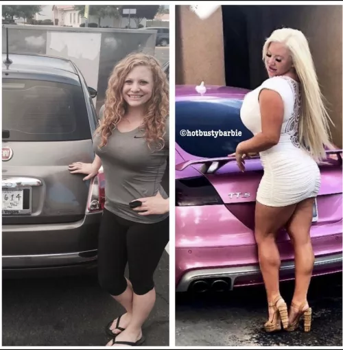 Bimbofication! Better car bigger tits! Fake lips, fake tan, fake hair. What should I do next? by Hotbustybarbiex