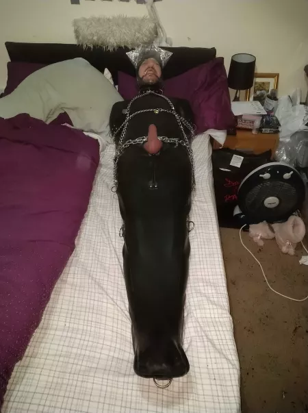 Bit of sleepsack chained up hooded & gagged & bagged breathplay ;) by jimbob0702