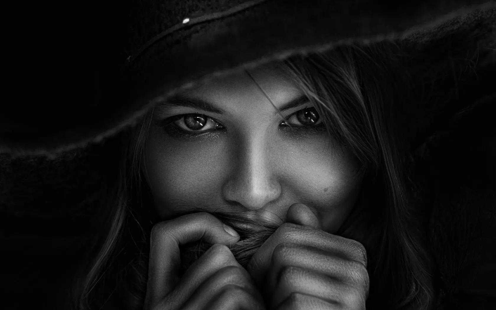 Black and white wallpaper - those eyes. SFW. posted by [deleted]