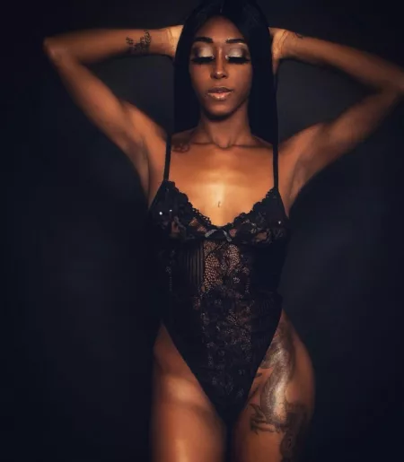 Black beauty in lingerie by VacuousJourney459