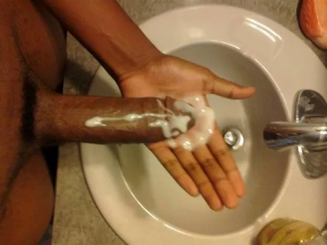 Black cock explodes big thick load into its owners palm. Yummy! by No-Revolution5942