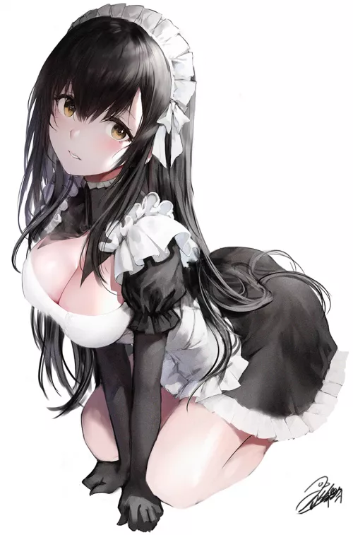 Black Hair Maid [Original] by ArmorXIII