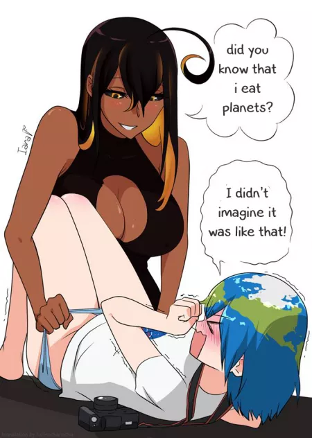 Black Hole finds Earth-chan by Frocharocha