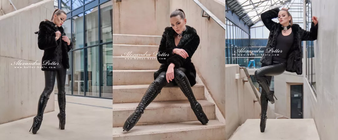 Black leather kitty (OC) by balletheels