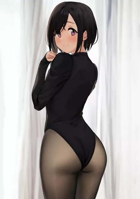 Black Leotard Pantyhose Cute Girl (Anti) [Original] by sequence_string