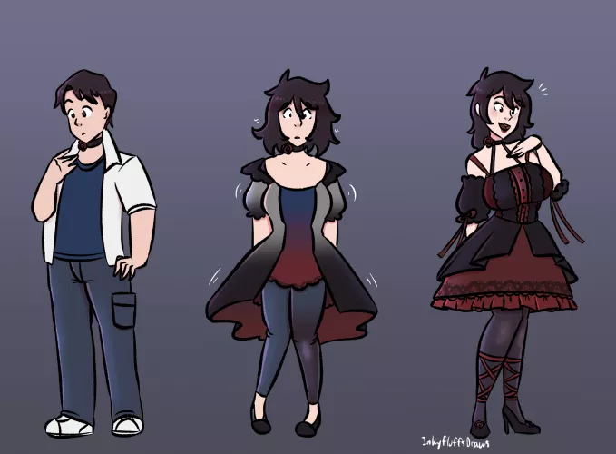 Black Rose Choker by Inkyfluffdraws (TGTF, Gothification) by not4myprimary