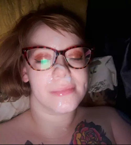 Blissfully coated after he was done with my pussy 😇