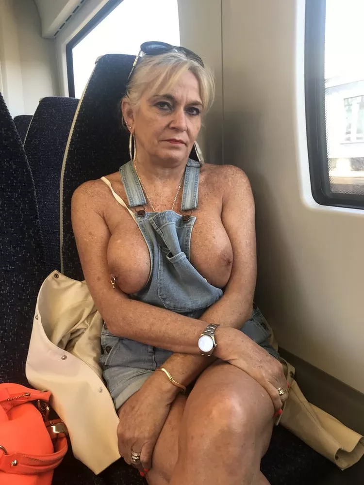 Blonde Cougar Flashing Tits posted by itw3000