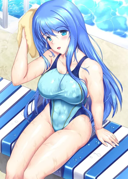Blue Competition Swimsuit by CheetahSperm18